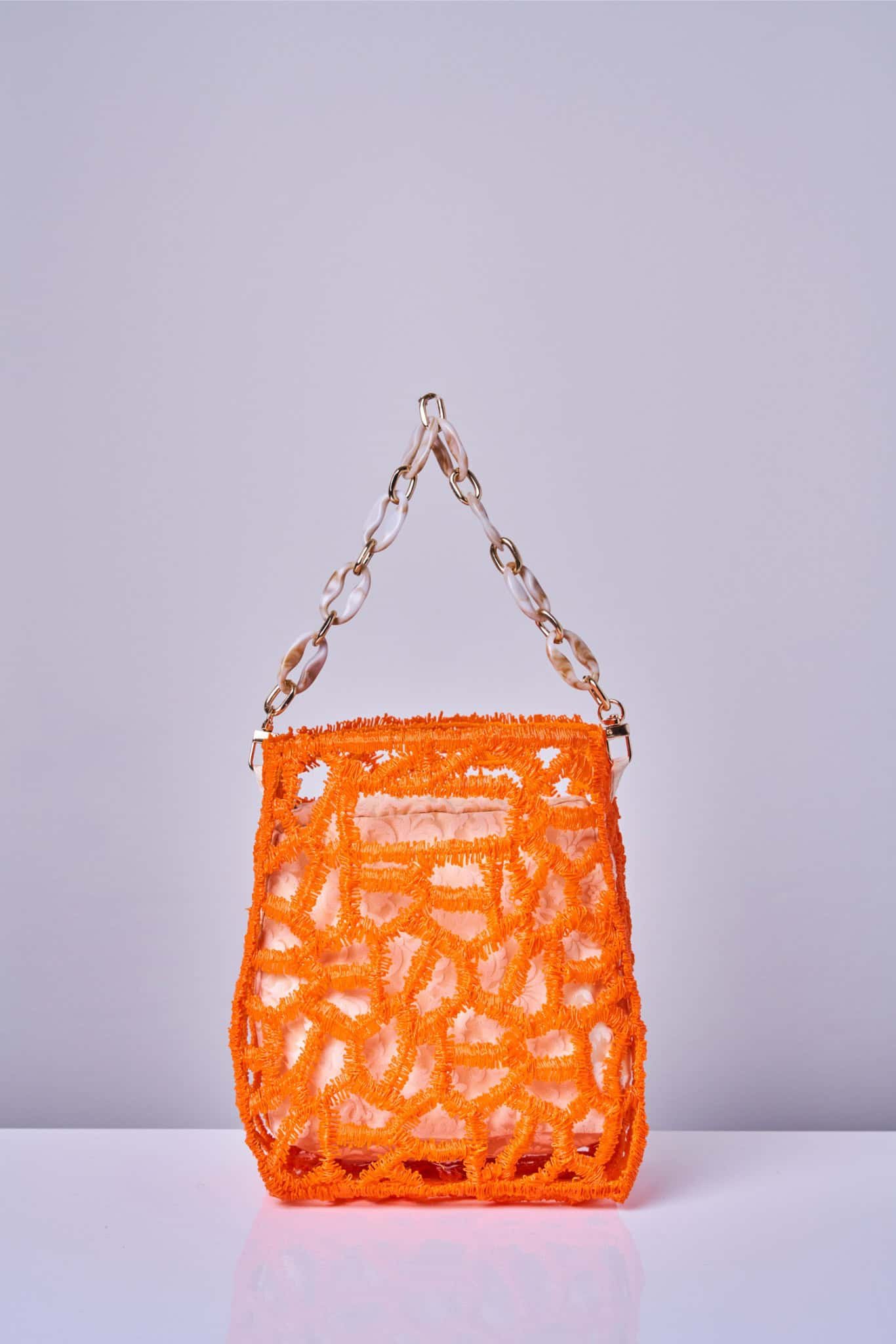 Bolso 3D Tubo Vertice frontal naranja tpu