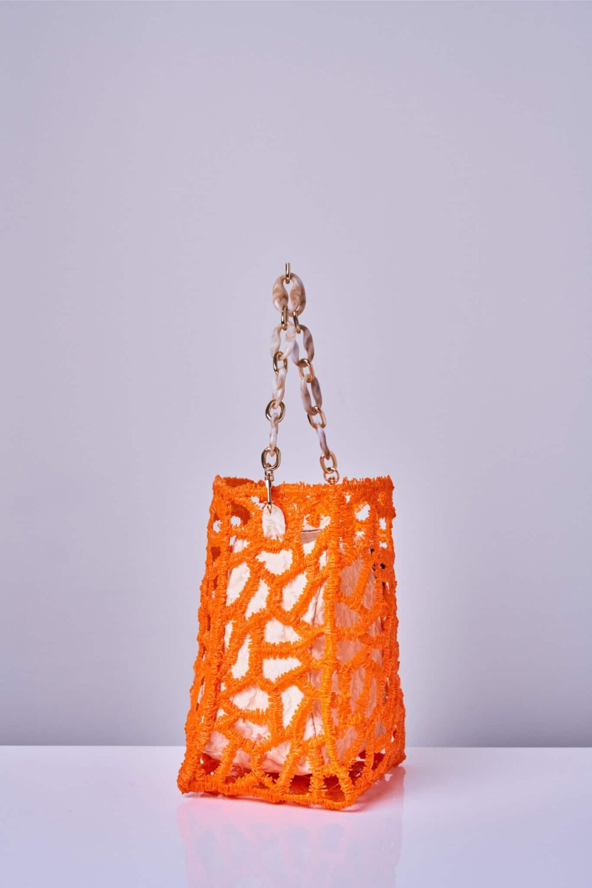 Bolso 3D Tubo Vertice frontal naranja tpu