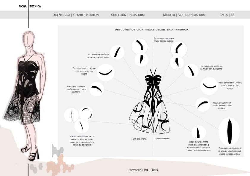 vestido hexaform totalmente impreso en tecnología 3d