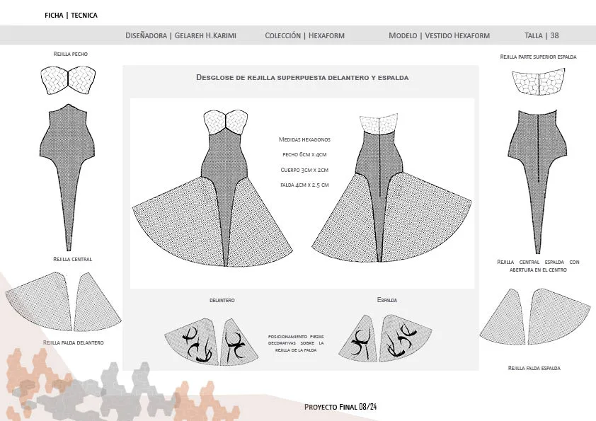 vestido hexaform totalmente impreso en tecnología 3d