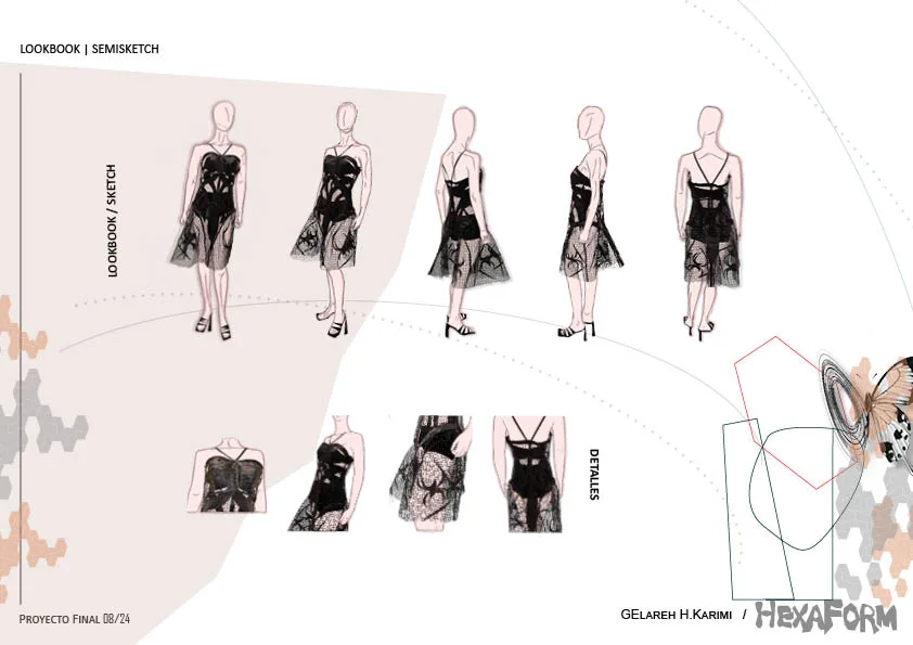 vestido hexaform totalmente impreso en tecnología 3d