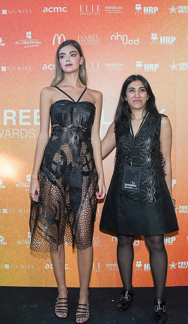 Vestido 3D Hexaform en los Green Walk awards