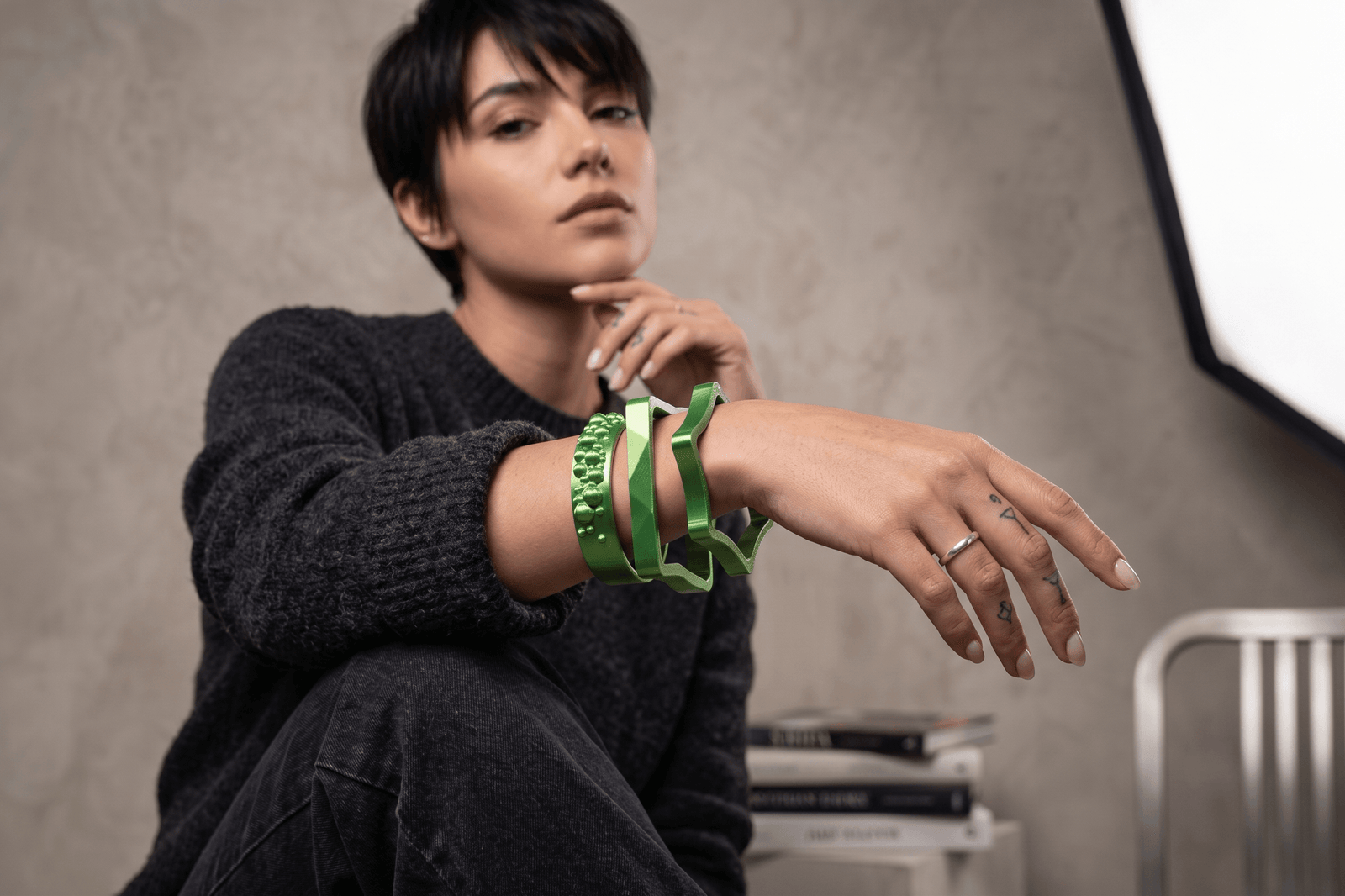 Pulseras 3D Duo Nova Verde Lima - Imagen 6