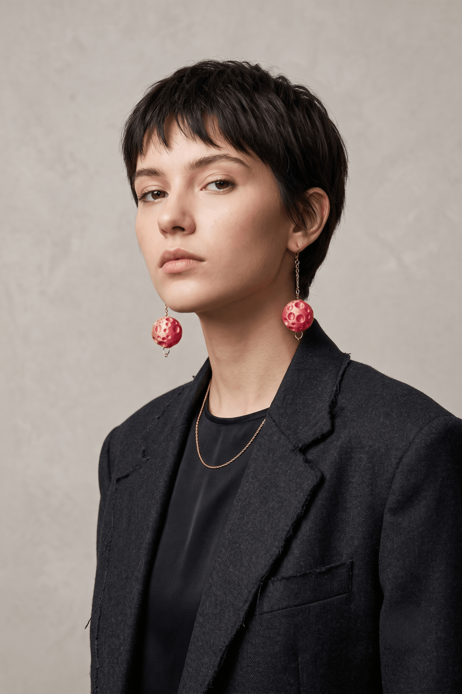 Pendientes Moon Sunset Fucsia - Imagen 5