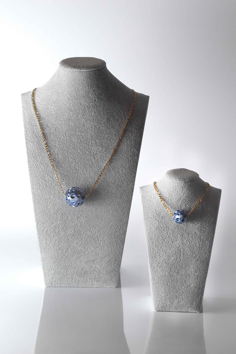 Moon necklace Sky blue
