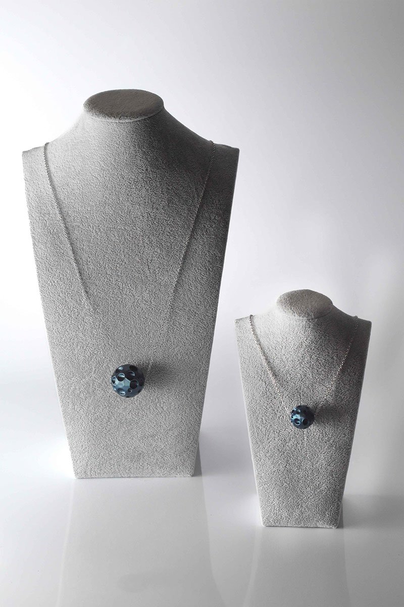 Moon necklace Aqua cyan