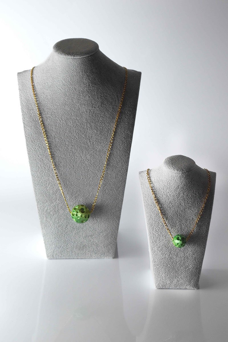 Moon necklace Lime Pearl green