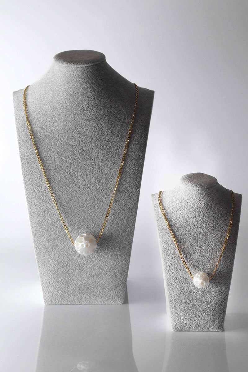 Moon necklace white Pearl