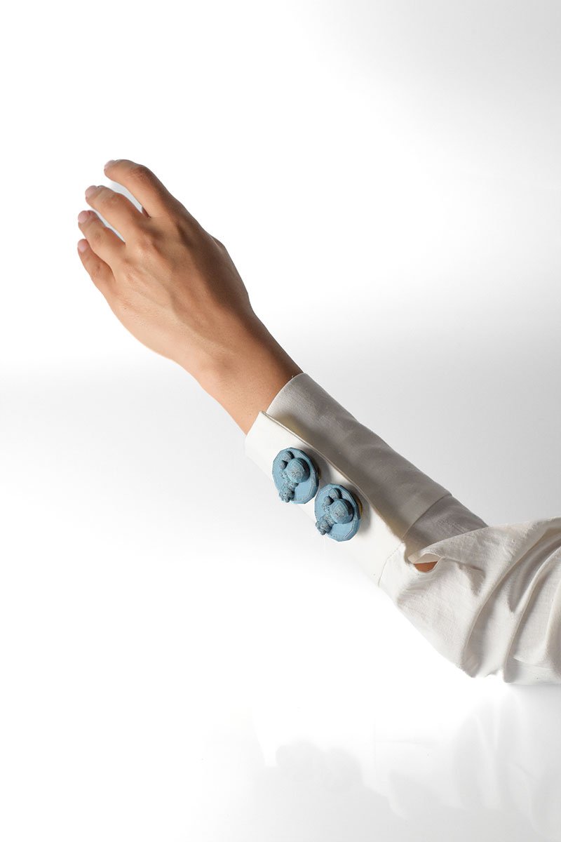 Cup button cover cyan