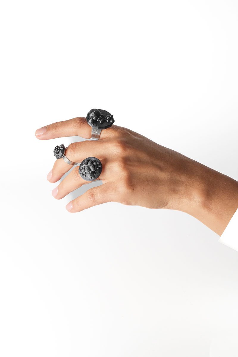 Star Dust ring Dark Moon black