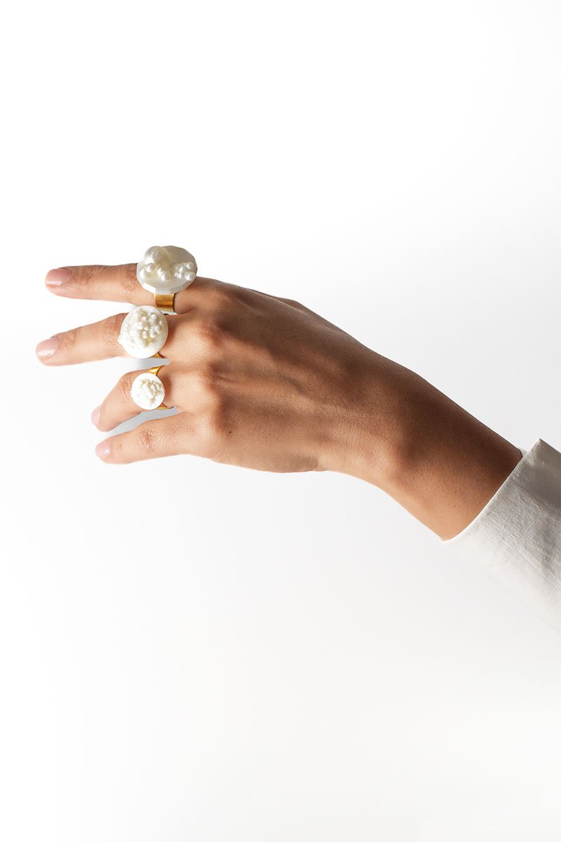 Star Dust ring Moon Light white